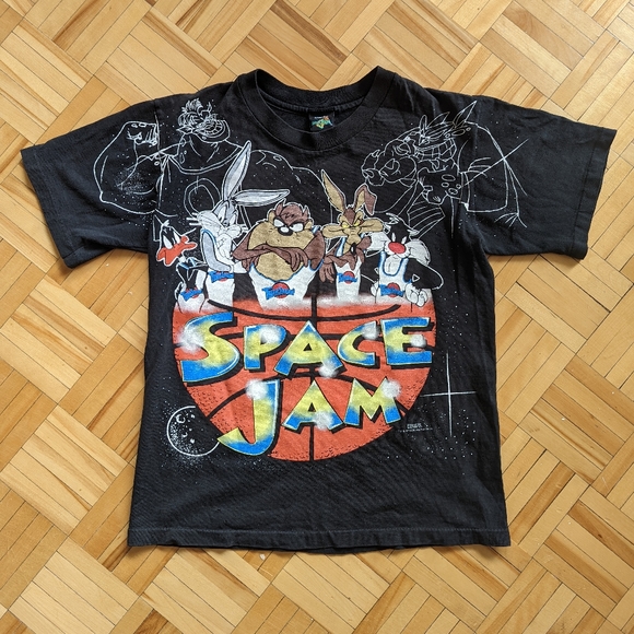 Other - Vintage 1996 Space Jam T-Shirt 90s All Over Print FREEZE TAG Size Youth XL RARE